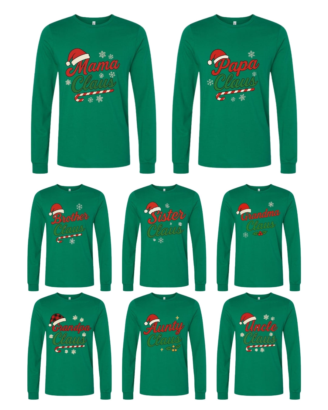 Holiday Long Sleeves- Family Claus Christmas Apparel Collection – Matching Holiday Outfits for the Whole Family