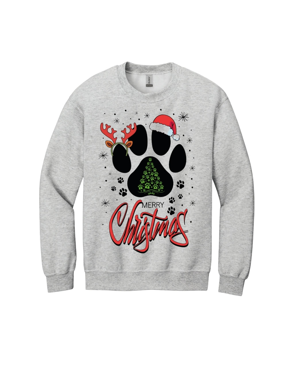 Merry Christmas Paw Print Holiday Apparel – Festive Pet Lover Christmas Design