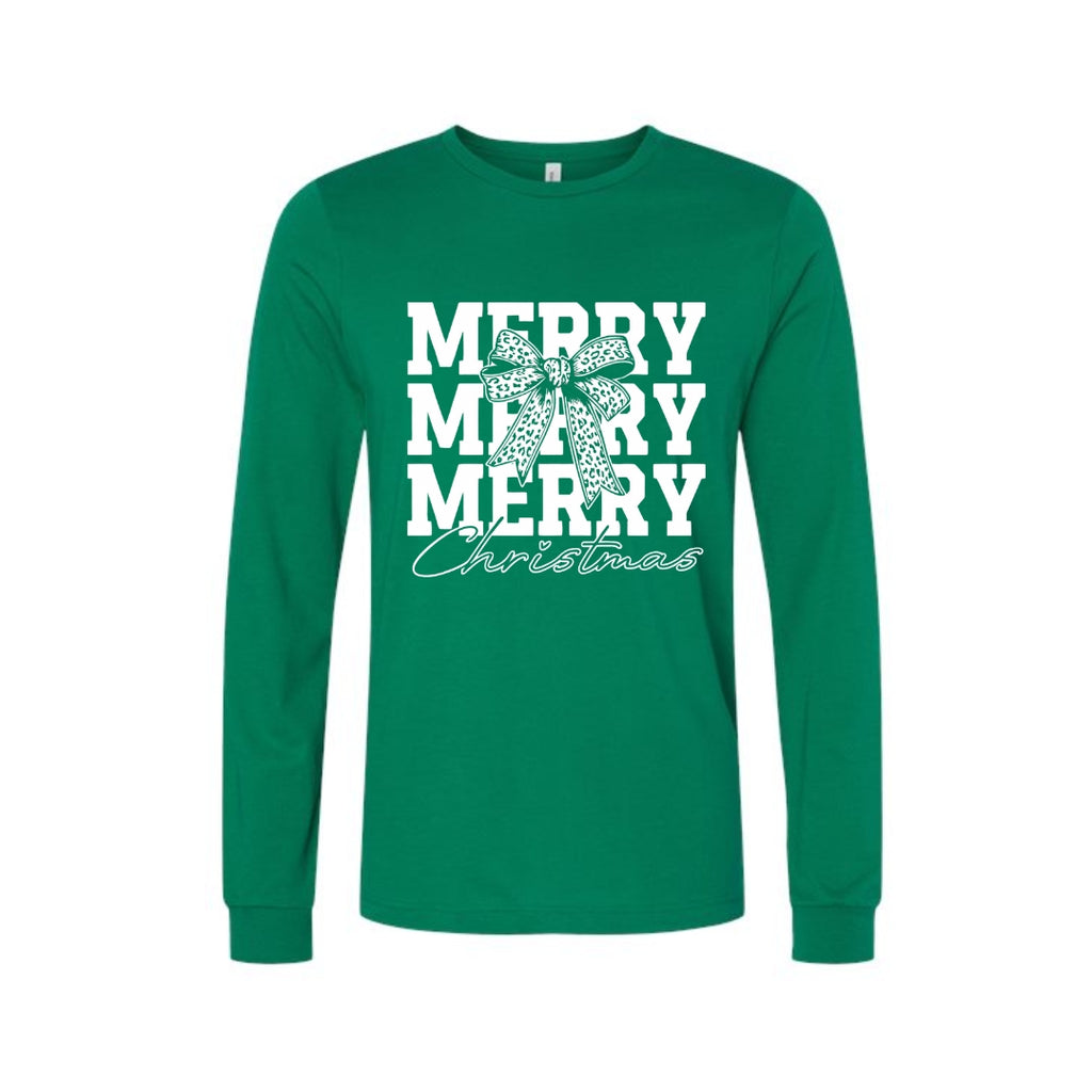 Holiday Long Sleeves-Merry Merry Merry Christmas Graphic