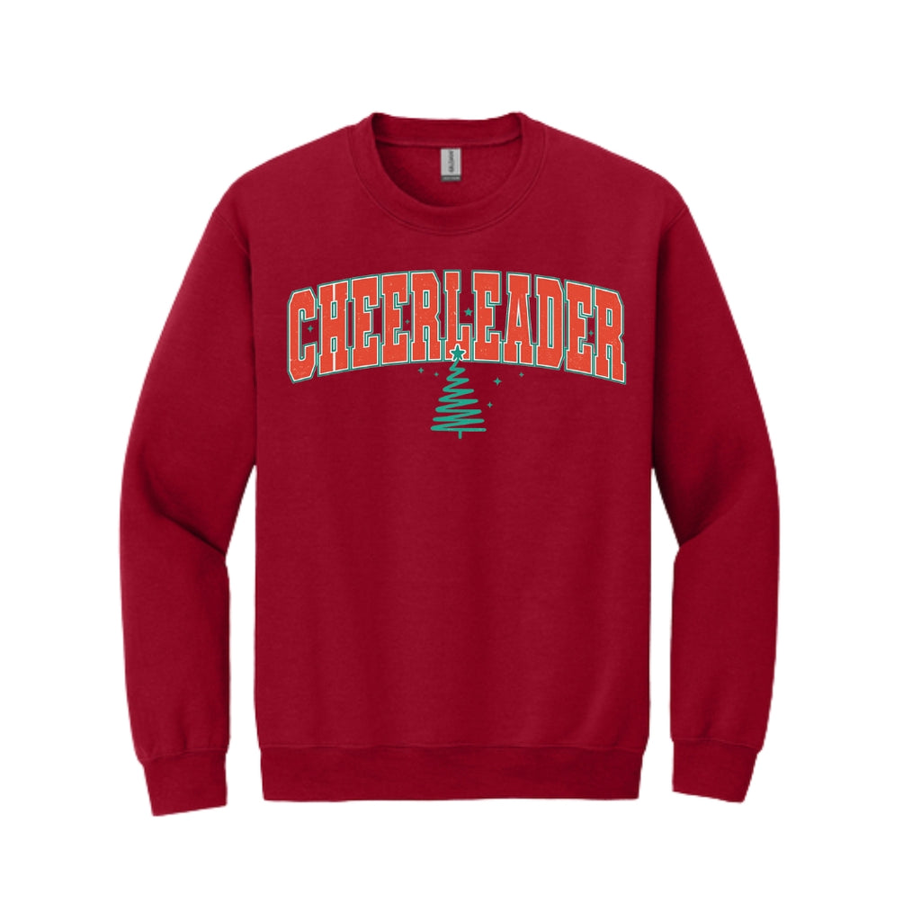 Holiday Crewneck Sweatshirt-Festive “Cheerleader” Christmas Apparel – Perfect Holiday Spirit Wear for Cheer Teams