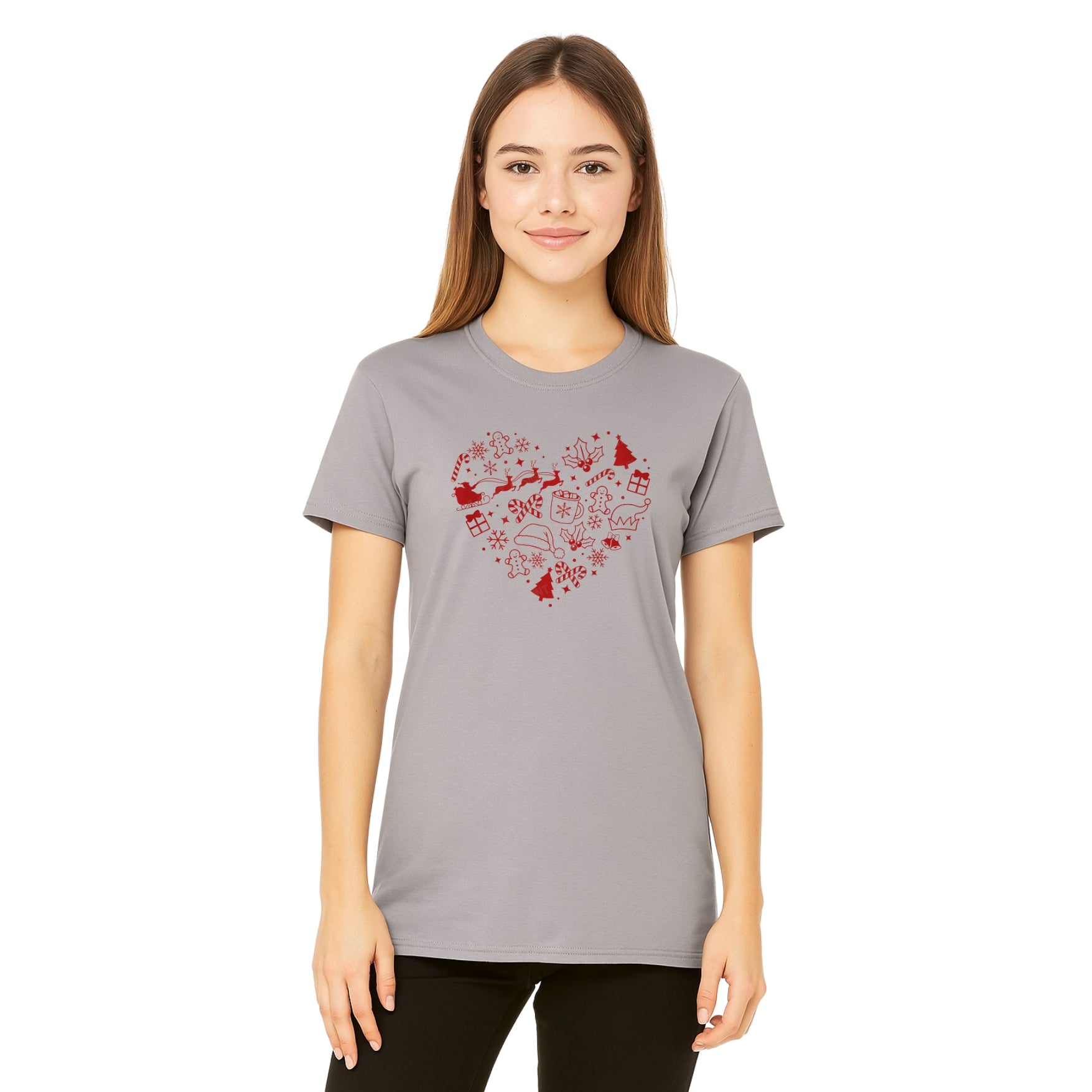 Minimalist Holiday Shirt - Festive Heart Christmas Icons