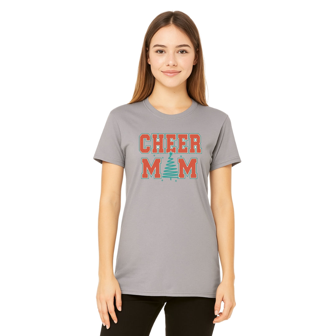 Holiday Shirt - Festive “Cheer Mom” Christmas Apparel – Perfect Holiday Spirit Wear for Cheer Moms