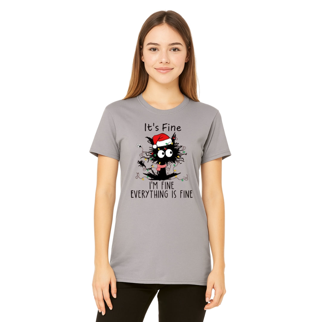 Christmas Tee for Pet Parents : “It’s Fine, I’m Fine, Everything Is Fine”