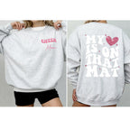 Cheer Mom Valentine Sweatshirt – My Heart Is On That Mat Crewneck | Cheerleading Mom Gift | Cozy Pink Cheer Pullover