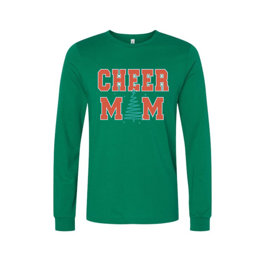 Holiday Long Sleeves- Festive “Cheer Mom” Christmas Apparel – Perfect Holiday Spirit Wear for Cheer Moms
