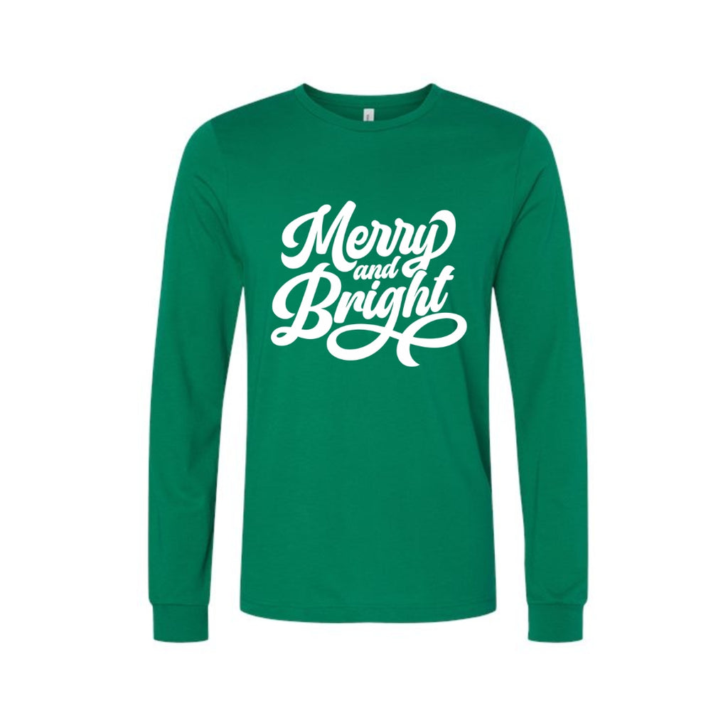 Holiday Long Sleeves-Merry and Bright Holiday Graphic