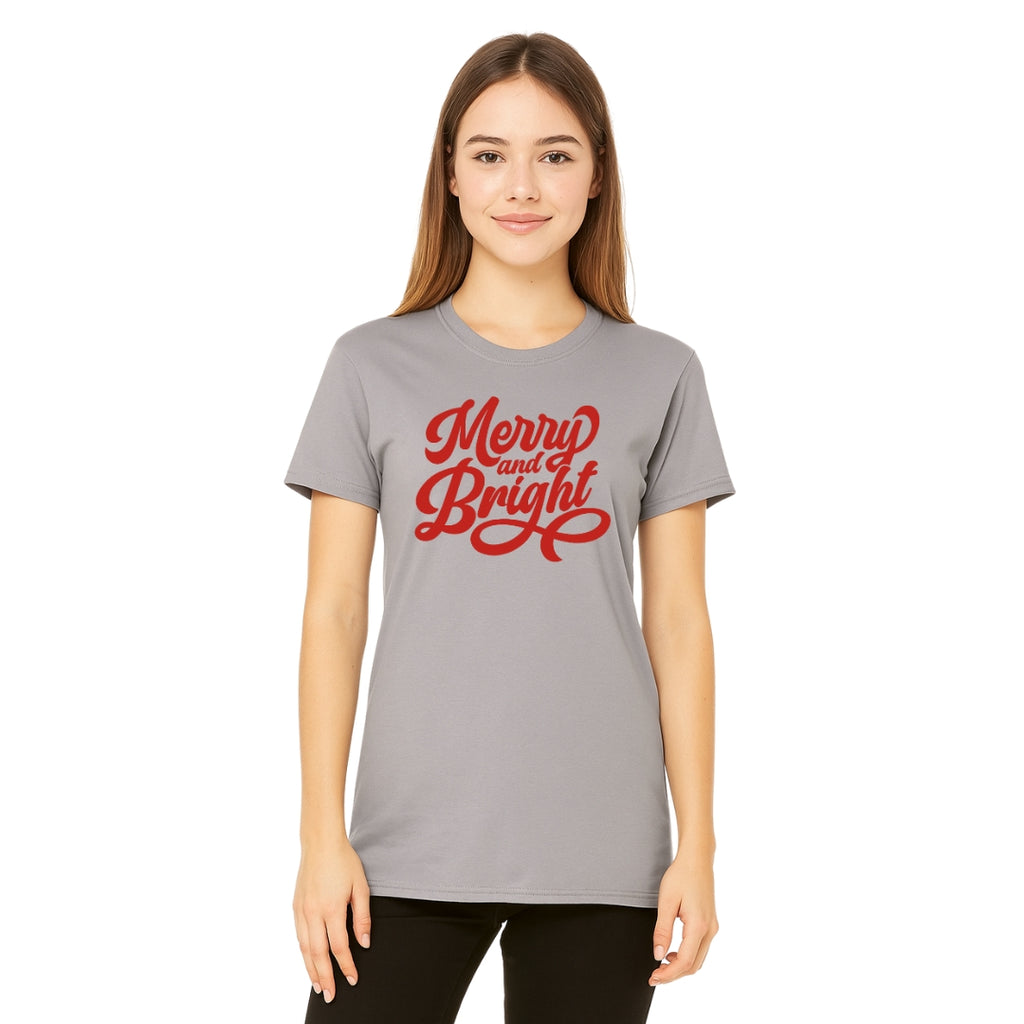 Minimalist Holiday Shirt - Merry and Bright Holiday Graphic