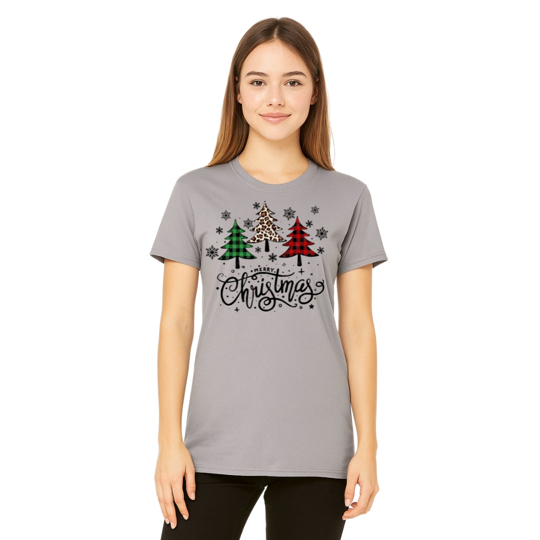 Holiday Shirt -Merry Christmas 3 Graphic Trees