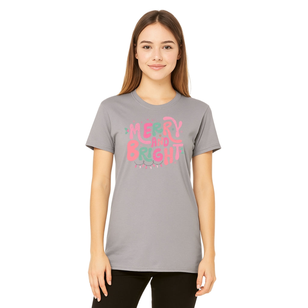 Holiday Shirt - Merry and Bright Pastel Christmas Graphic