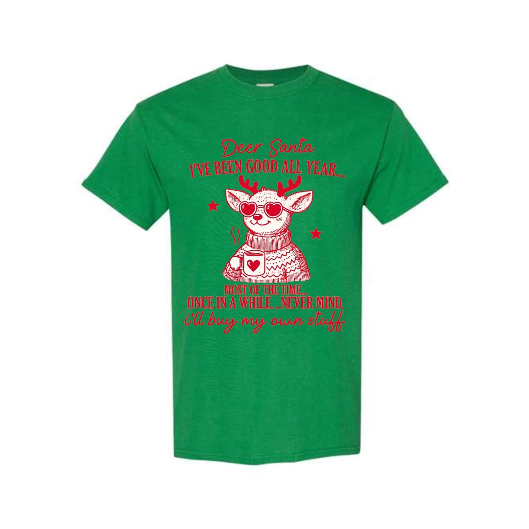 FUNNY HOLIDAY SHIRT: Good-ish Reindeer Christmas Sass Design