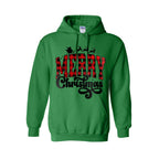 HOLIDAY HOODIE- Merry Christmas Buffalo Plaid Graphic