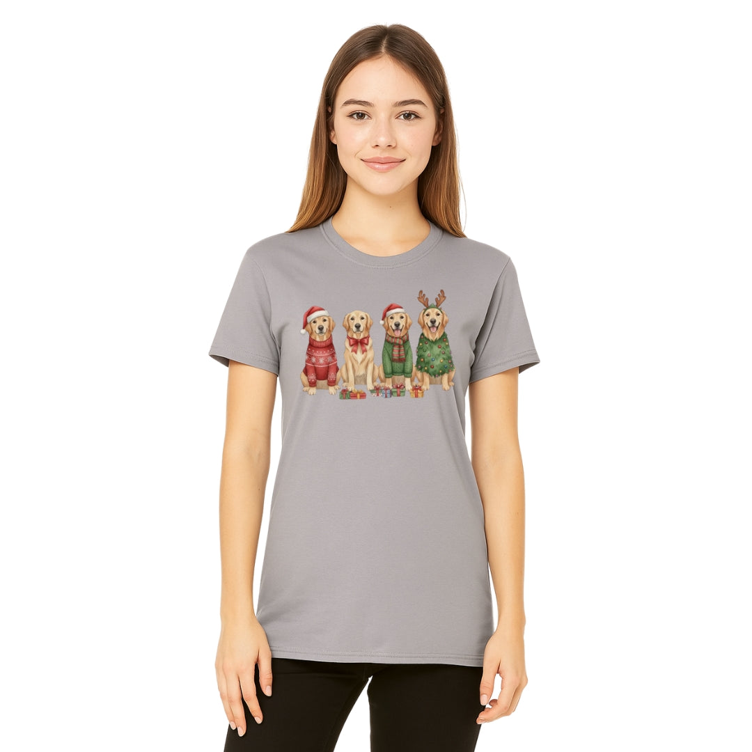 Merry & Furry Tees:Golden Retriever Christmas Dogs Design – Festive Holiday Dog Lover Gift