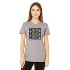 Holiday Shirt - Merry Merry Merry Christmas Graphic