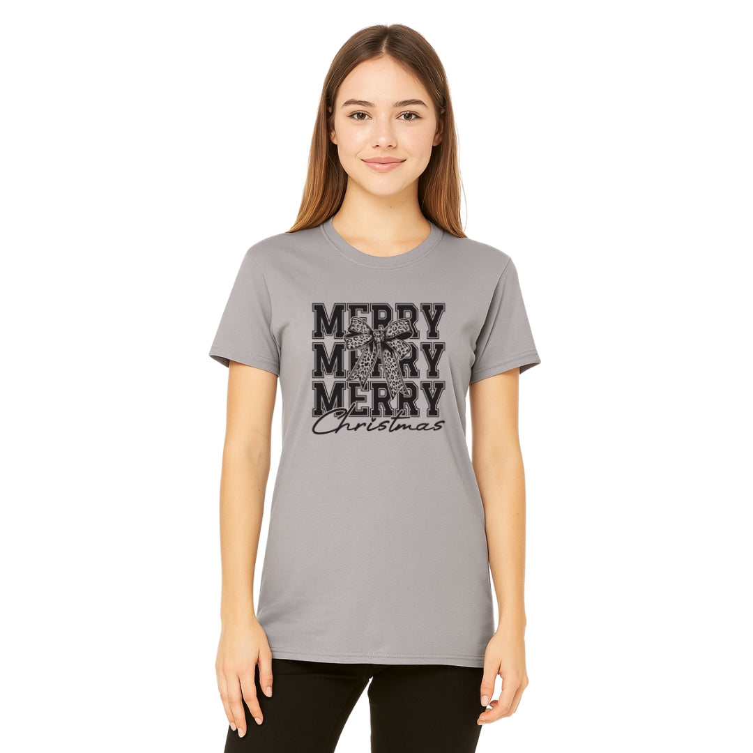Holiday Shirt - Merry Merry Merry Christmas Graphic