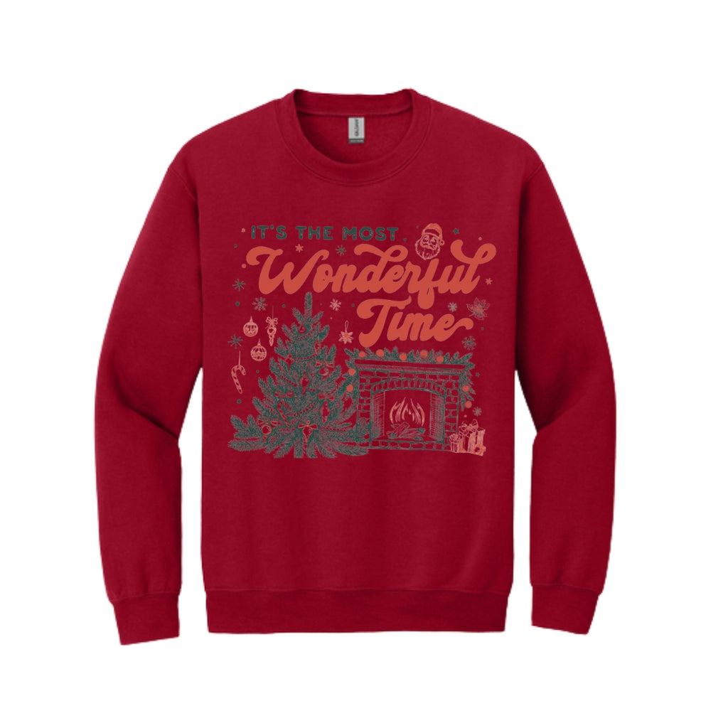 Holiday Crewneck Sweatshirt- It’s the Most Wonderful Time Christmas Graphic