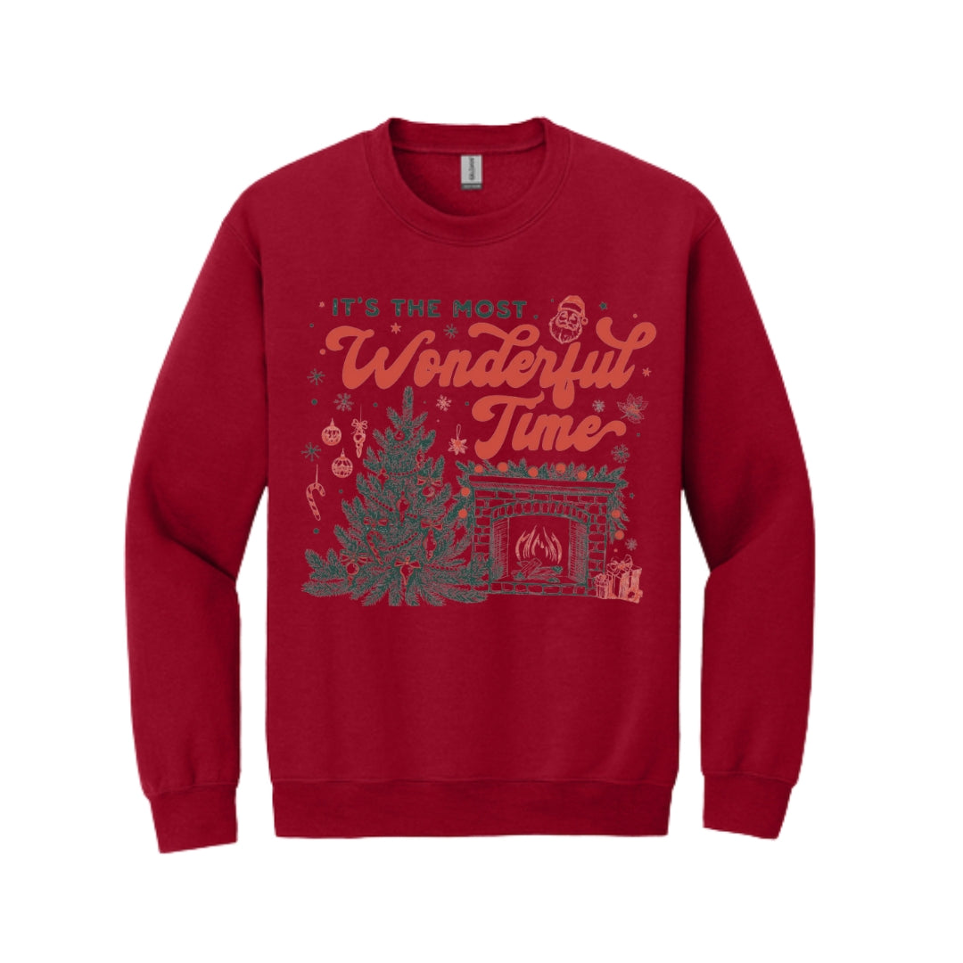 Holiday Crewneck Sweatshirt- It’s the Most Wonderful Time Christmas Graphic