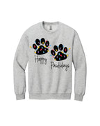 “Happy Pawlidays Festive Paw Print Lights Design”