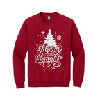 Holiday Crewneck Sweatshirt-“Merry and Bright” Christmas Tree Design