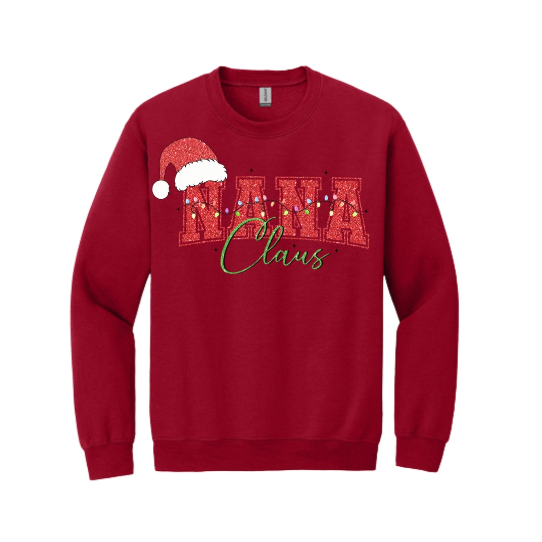 Holiday Crewneck Sweatshirt-Nana Claus Christmas Apparel – Festive Holiday Outfit for Proud Nanas