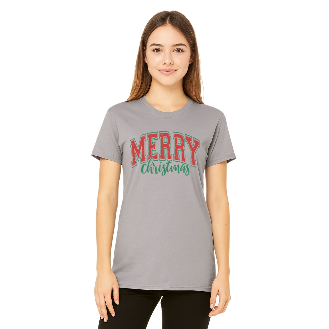 Minimalist Holiday Shirt - “Merry Christmas” Bold Letter Design