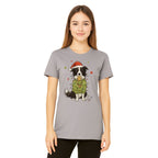 Merry & Furry Tees: Border Collie Christmas Lights Design – Cute Holiday Dog Lover Gift