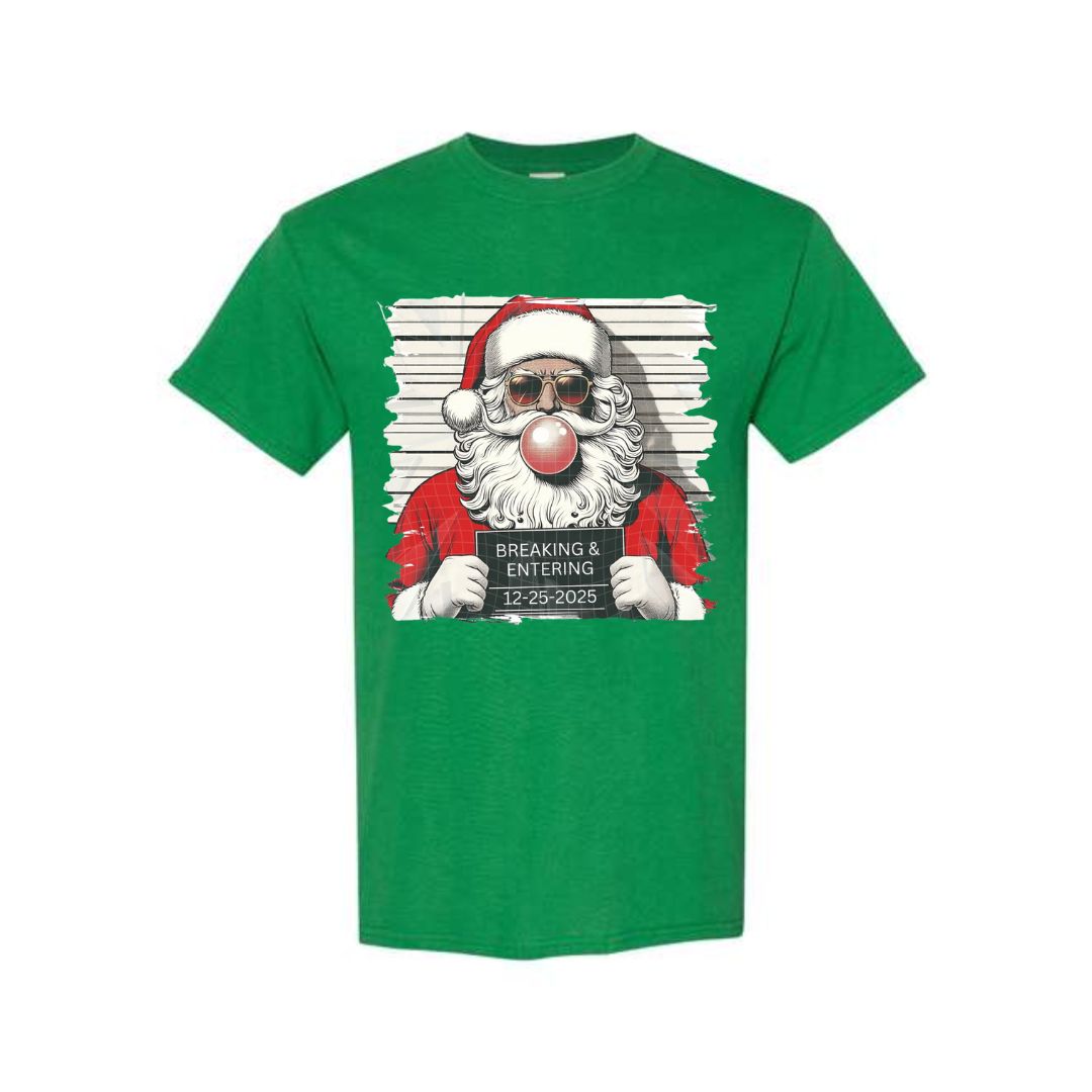 FUNNY HOLIDAY SHIRT: “Santa’s Christmas Mugshot Design”