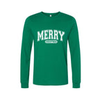 Minimalist Holiday Long Sleeves- Merry Christmas Graphic Apparel