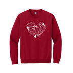 Holiday Crewneck Sweatshirt-Festive Heart Christmas Icons