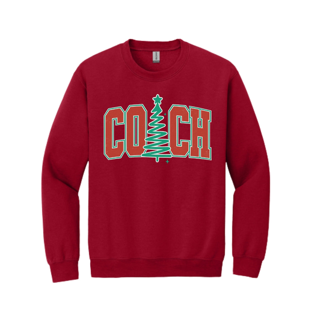 Holiday Crewneck Sweatshirt-Festive “Coach” Christmas Apparel – Holiday Gift for Sports Coaches
