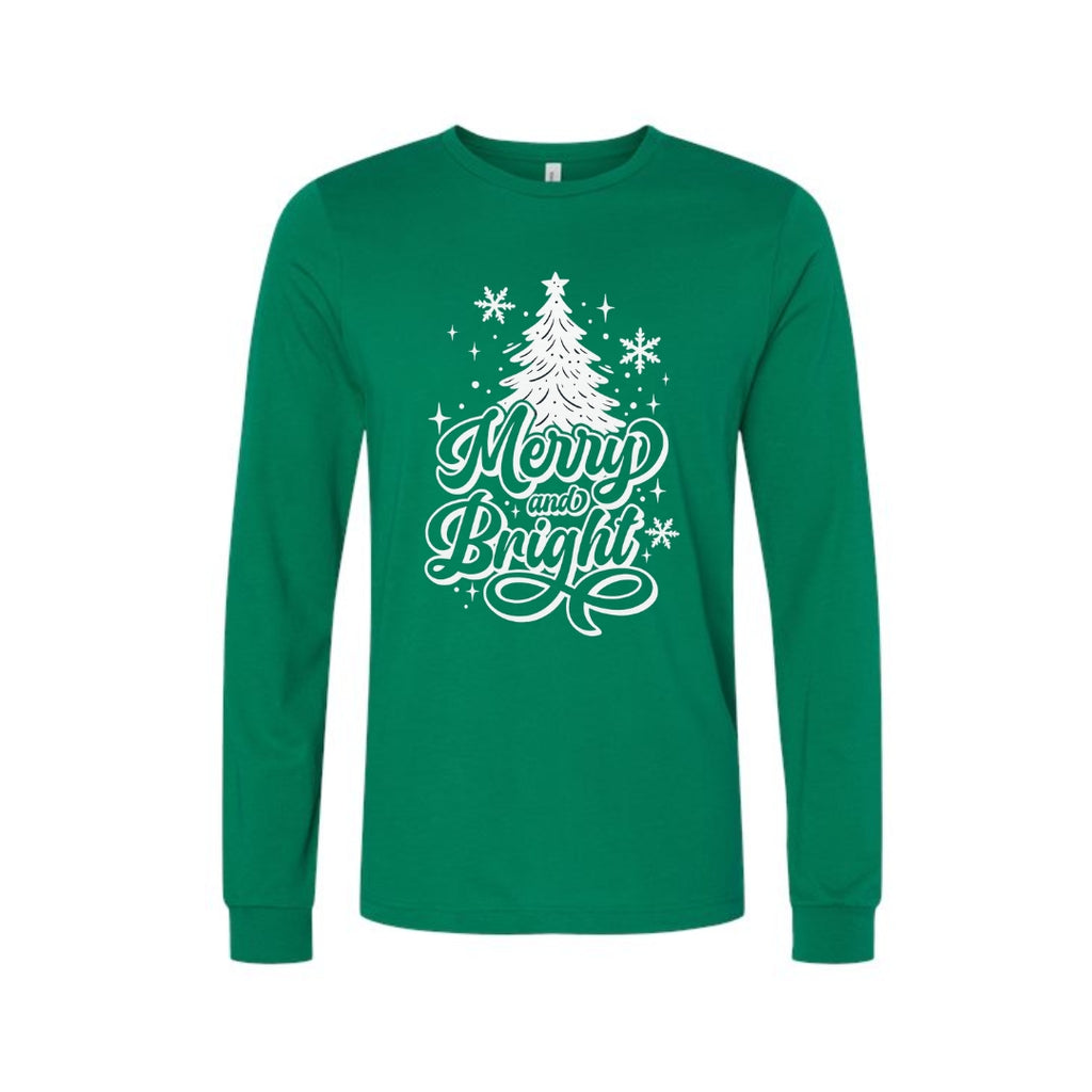 Holiday Long Sleeves- - Merry and Bright” Christmas Tree Design