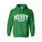 HOLIDAY HOODIE-“Merry Christmas” Holiday Apparel – Classic Varsity Style Christmas Design