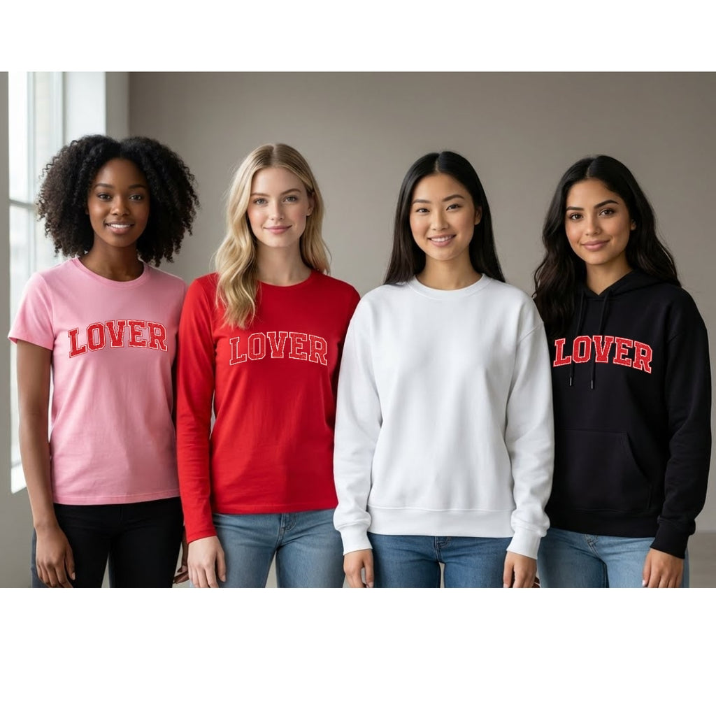 Lover Sweatshirt & Tee – Classic Valentine’s Day Varsity Shirt
