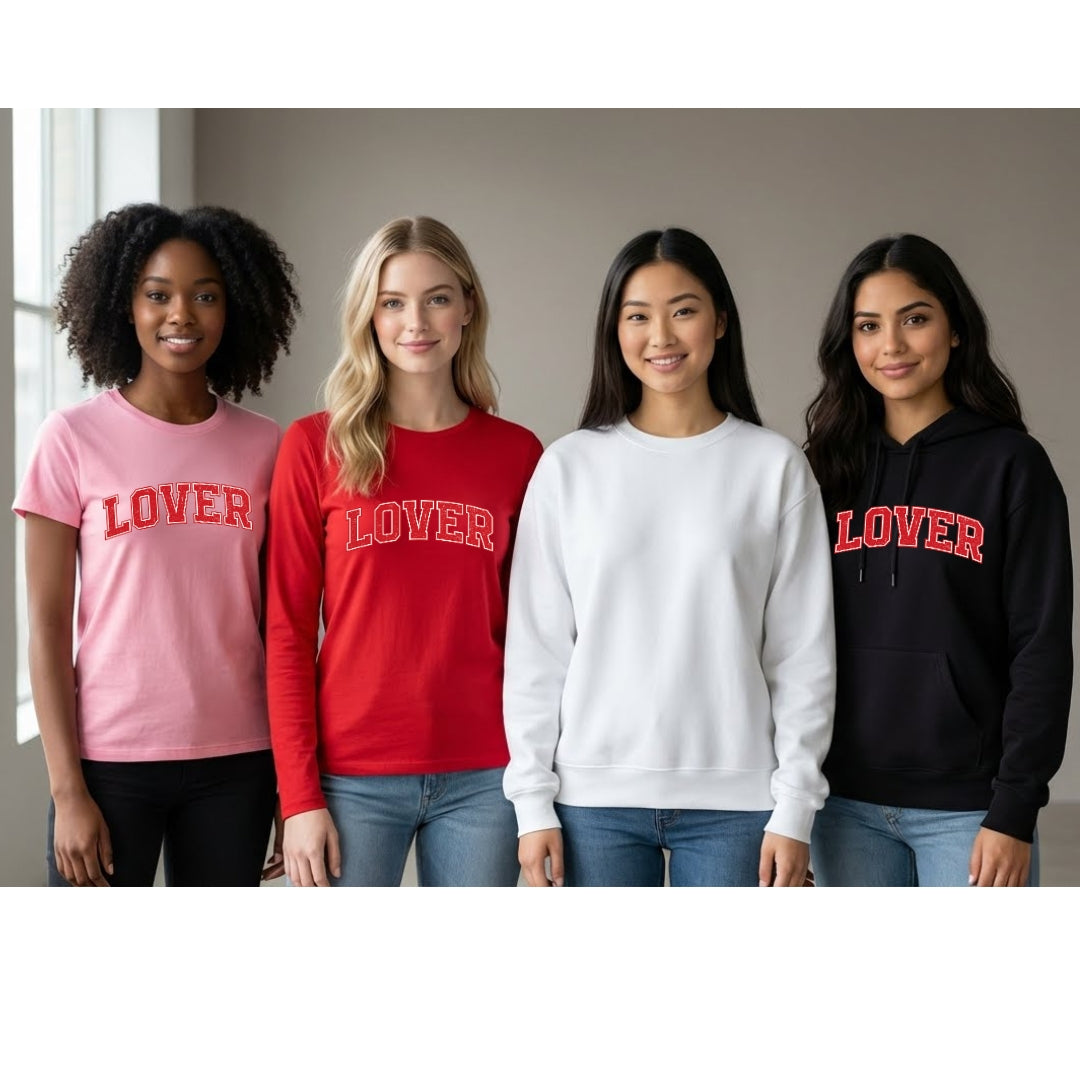 Lover Sweatshirt & Tee – Classic Valentine’s Day Varsity Shirt