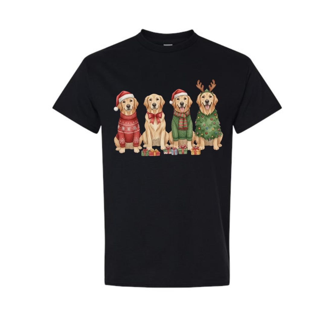Merry & Furry Tees:Golden Retriever Christmas Dogs Design – Festive Holiday Dog Lover Gift