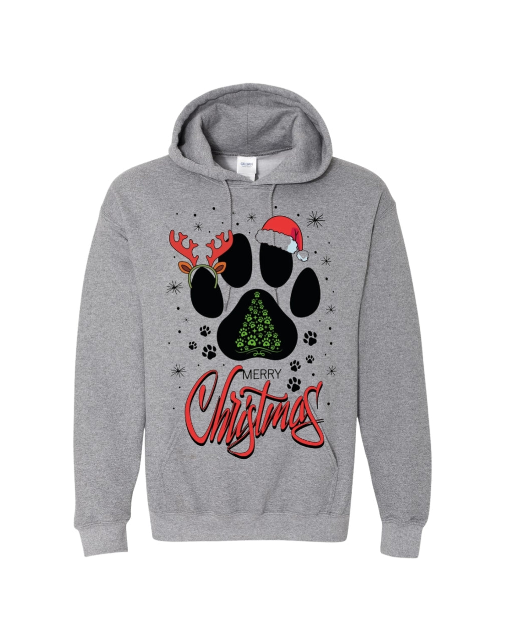 Merry Christmas Paw Print Holiday Apparel – Festive Pet Lover Christmas Design