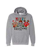 Merry Christmas Paw Print Buffalo Plaid Holiday Apparel – Cute Festive Dog Lover Design