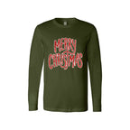 Holiday Long Sleeves- “Merry Christmas” Glitter Script Design