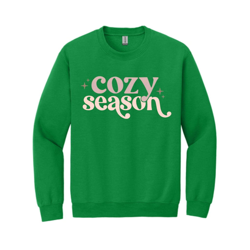 Holiday Crewneck Sweatshirt-Retro “Cozy Season” Apparel – Perfect for Fall, Winter, and All Things Snuggly