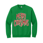 Holiday Crewneck Sweatshirt-“Merry Christmas” Glitter Script Design