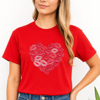 Kiss Me Valentine Heart Sweatshirt & Tee – Lip Print Love Design