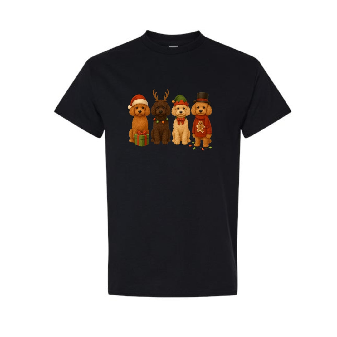 Merry & Furry Tees: Christmas Doodle Dog Squad Design – Festive Holiday Dog Lover Gift