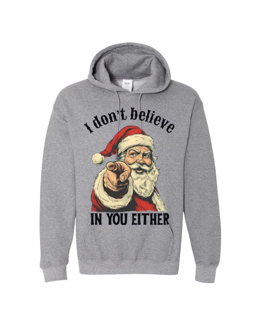 “I Don’t Believe in You Either” Funny Santa Christmas Design