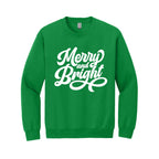 Holiday Crewneck Sweatshirt- Merry and Bright Holiday Graphic