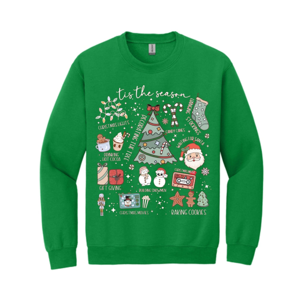 Holiday Crewneck Sweatshirt- Tis the Season’ Christmas Icons