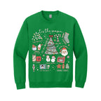 Holiday Crewneck Sweatshirt- Tis the Season’ Christmas Icons