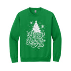 Holiday Crewneck Sweatshirt-“Merry and Bright” Christmas Tree Design