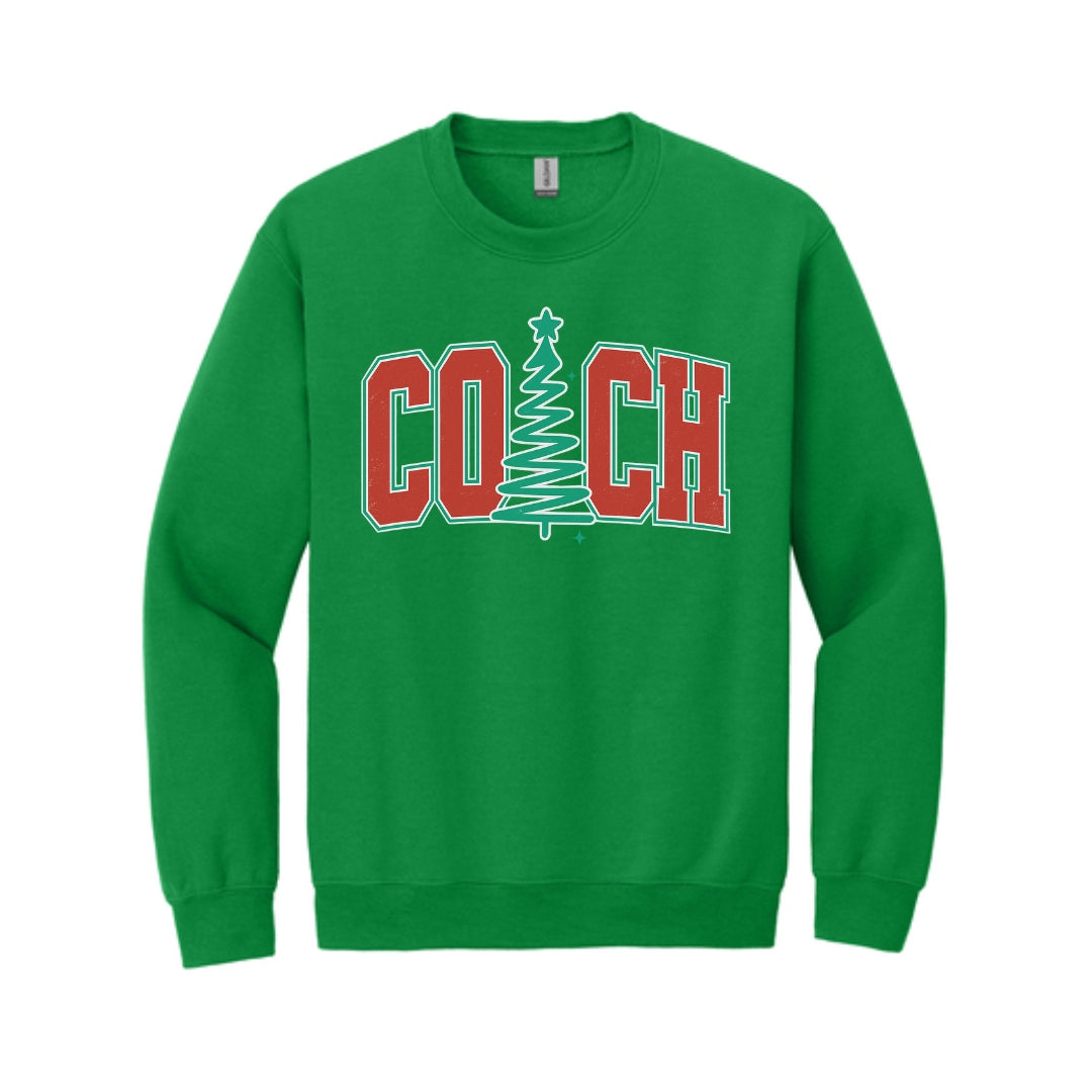 Holiday Crewneck Sweatshirt-Festive “Coach” Christmas Apparel – Holiday Gift for Sports Coaches