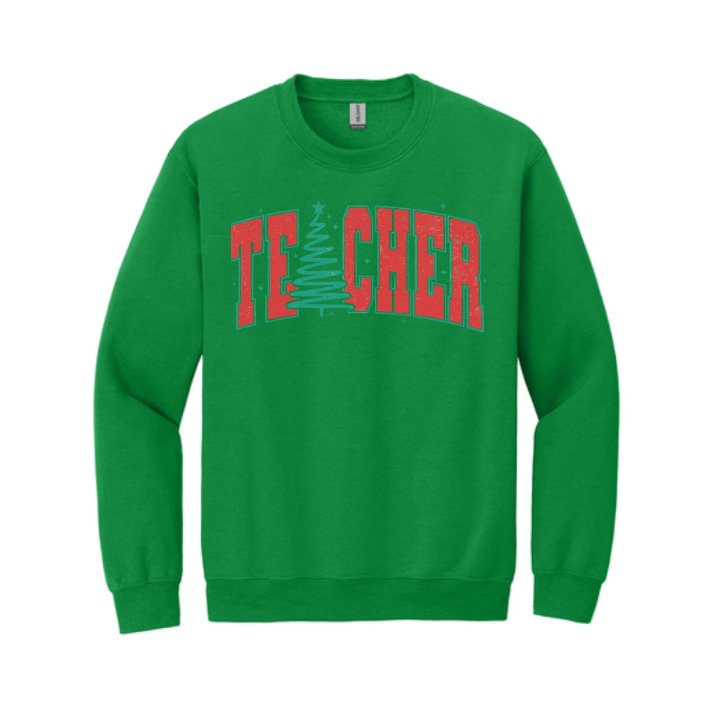 Holiday Crewneck Sweatshirt-Festive “Teacher” Christmas Apparel – Perfect Holiday Gift for Educators