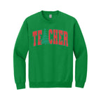 Holiday Crewneck Sweatshirt-Festive “Teacher” Christmas Apparel – Perfect Holiday Gift for Educators