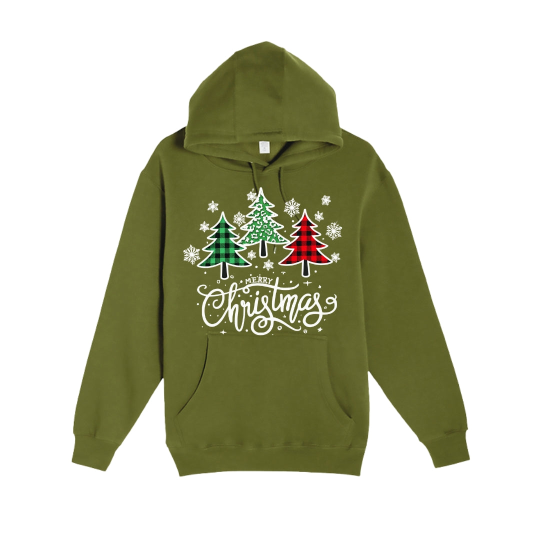 HOLIDAY HOODIE-Merry Christmas 3 Graphic Trees
